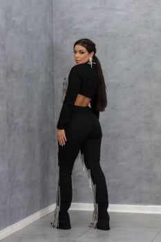 Conjunto Black com Strass - Jaqueta + Calça