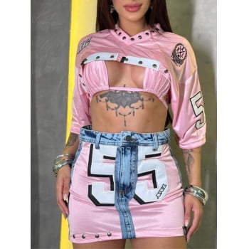 Conjunto Futbool Americano Rosa BB 