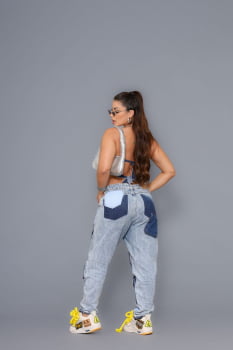 !!Conjunto Jeans Cropped + Calça All Jeans Off White Estilo Street!!