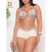 Conjunto Short Hot c Tule + Top nu em Pedrarias 
