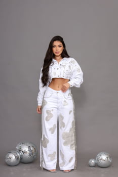 Conjunto White Wed Leg + Jaqueta / Look estilo Cowboy 