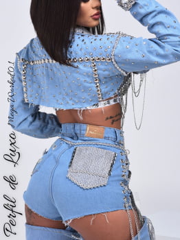 Jaqueta Jeans Fem Mega Worked